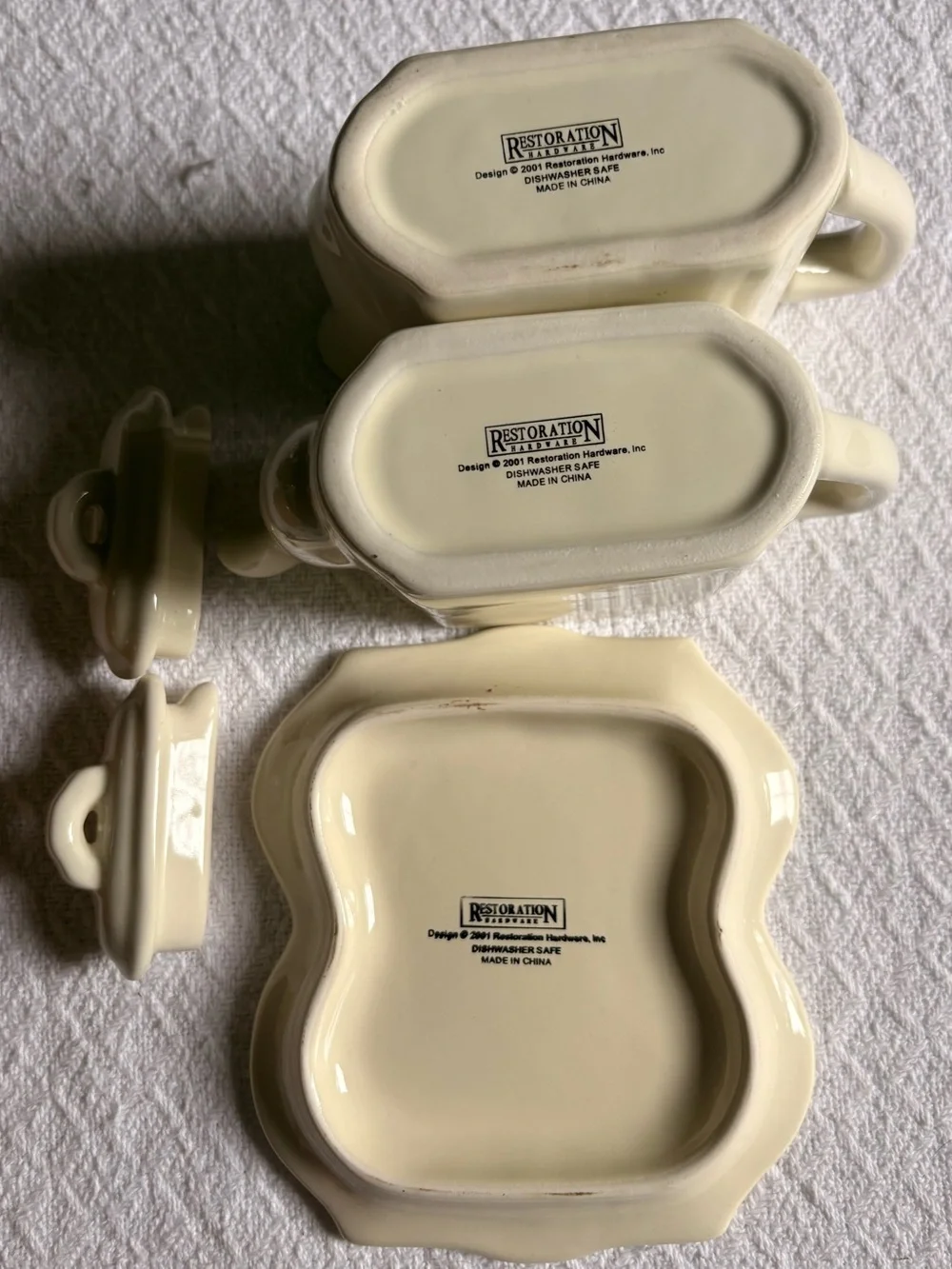 RESTORATION HARDWARE: Le Thé Pour Deux (“Tea For Two”) White Porcelain Tea Set